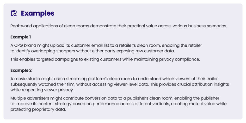 An example of how data clean rooms are used