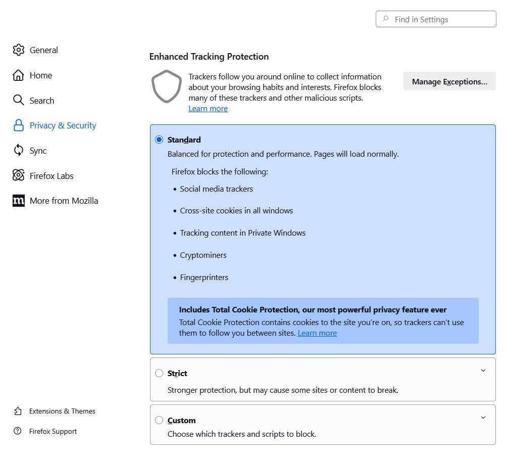 Firefox’s ETP